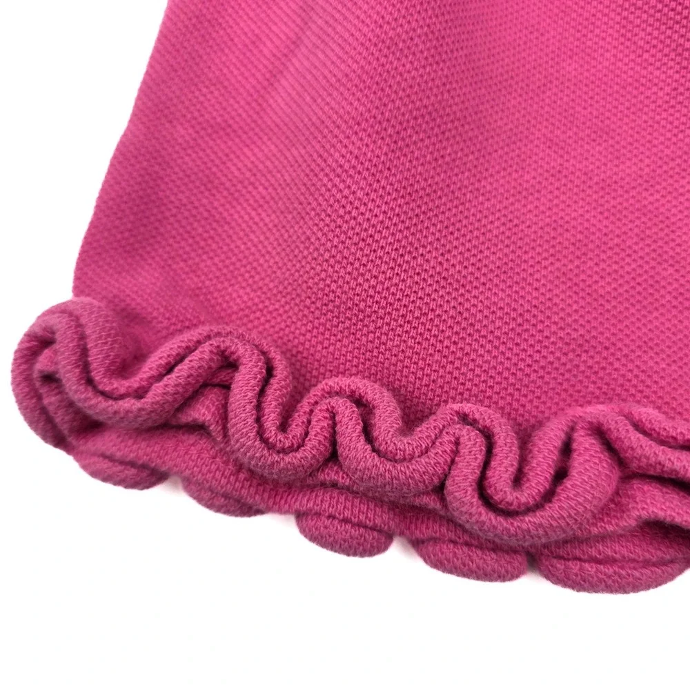 Ralph Lauren Baby Dress 18M Pink Ruffle Short Sleeve Embroidered Pony Preppy
